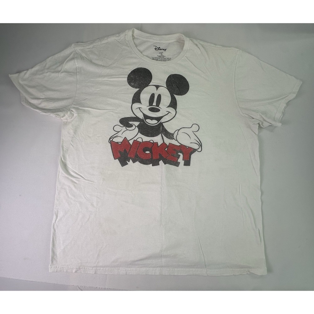 Mickey Mouse Disney T-Shirt Short Sleeve White Size XL